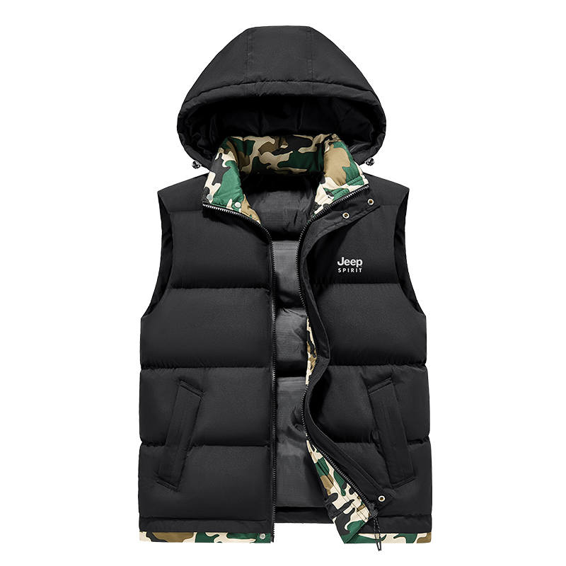 JEEP SPIRIT Vests Unisex Detachable Hood Thickened Fishing
