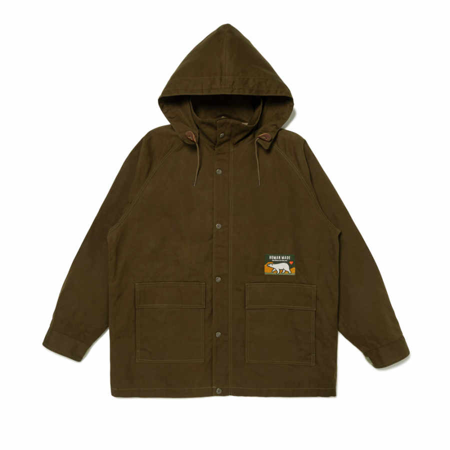 HUMAN MADE FW24 Jackets Unisex Olive Green Detachable Hood Moderate Other