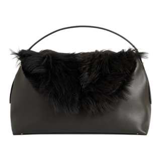 TOTEME Lambskin One Shoulder Handbag Medium Women's Bark Brown