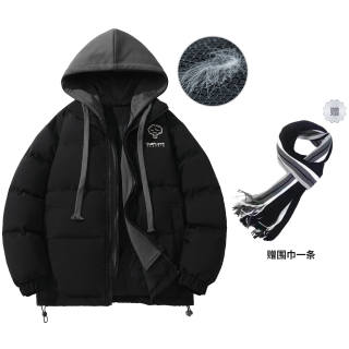 DUEPLAY Down Jackets Unisex Hooded Thickened Mock Two Piece Down Jacket