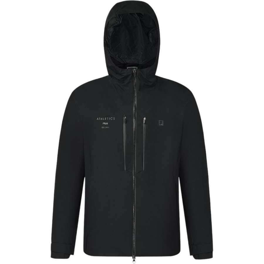 FILA Fitness Outdoor Hiking Abrasion Resistant Windbreaker Jacket Men's Pitch Black