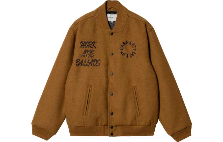 Carhartt WIP Logo Embroidered Varsity Bomber Jacket