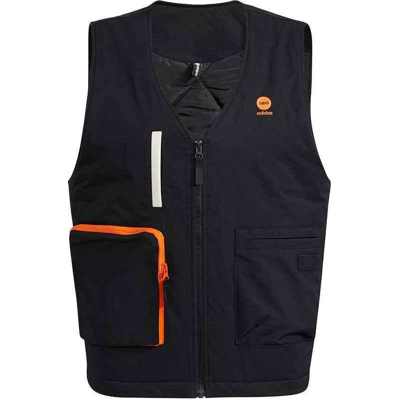 Adidas Neo Vests Men's Black V Neck Moderate Workwear