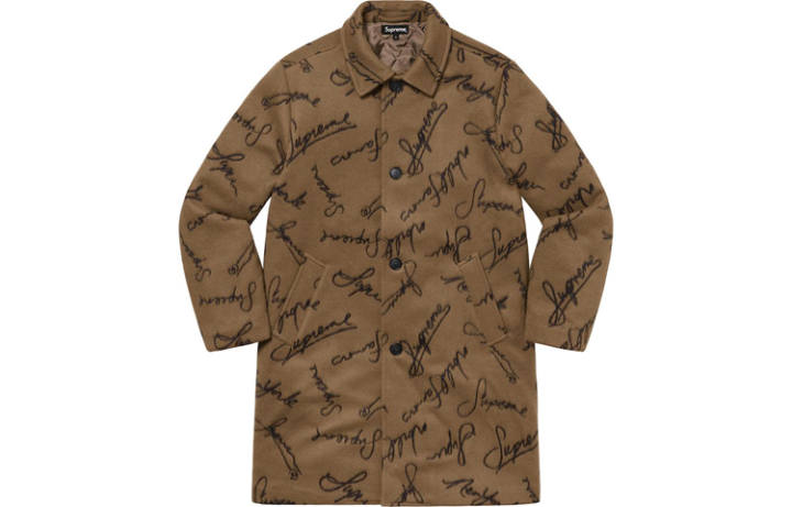 Supreme Supreme Script Logos Wool Overcoat