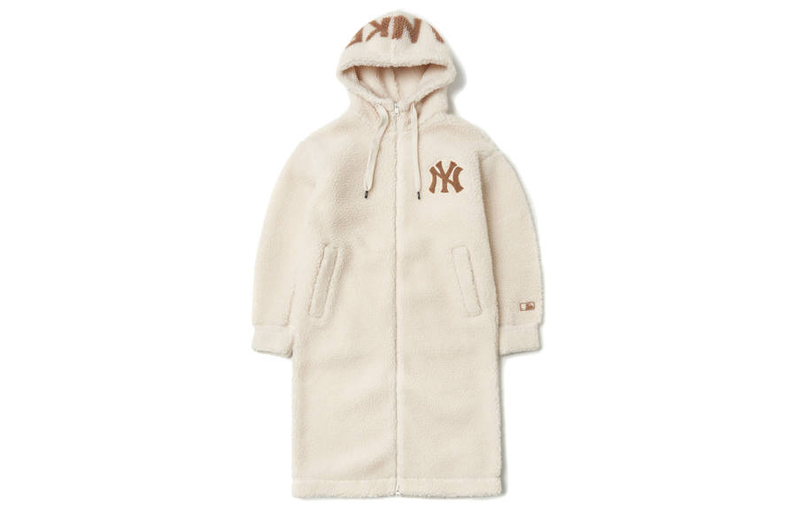 MLB DUMBLE FLEECE New York Yankees Velvet Jackets Unisex Cream Hooded Moderate