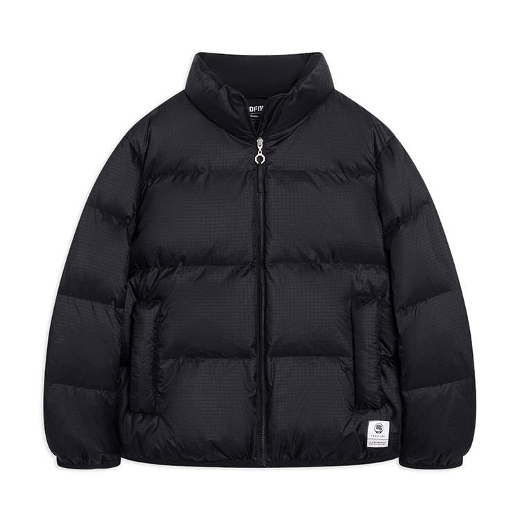 Li-Ning Li Ning Down Jackets Men's Black Stand Collar Moderate Quilted Down Jacket