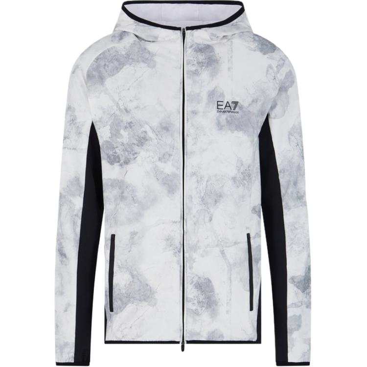 EMPORIO ARMANI EA7 FW24 Puffer Jacket Men's Gray White