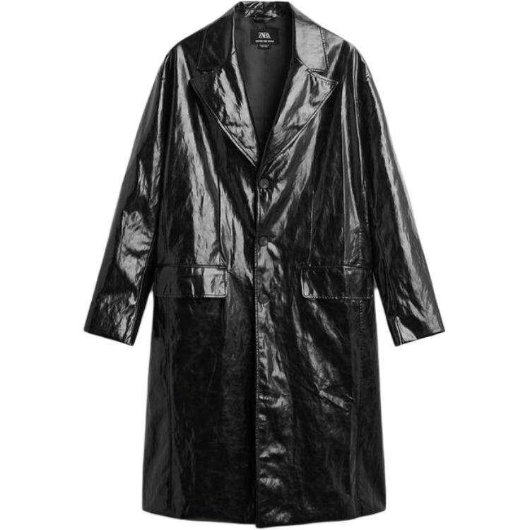 ZARA ZARA Coats Men's Black Lapel Moderate