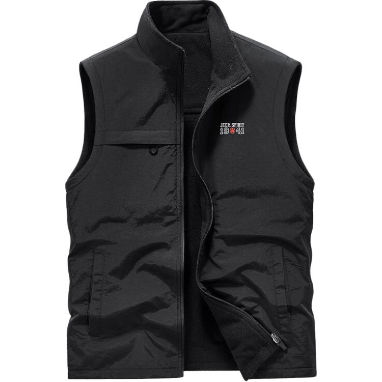 JEEP SPIRIT Vests Men's Stand Collar Thickened Fishing
