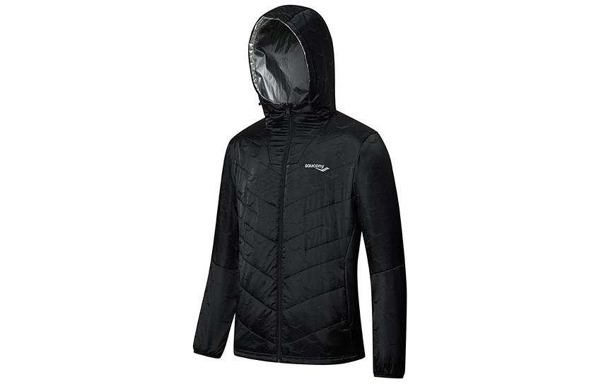 Saucony Jackets Men's Bright Silver Hooded Thickened Reversible