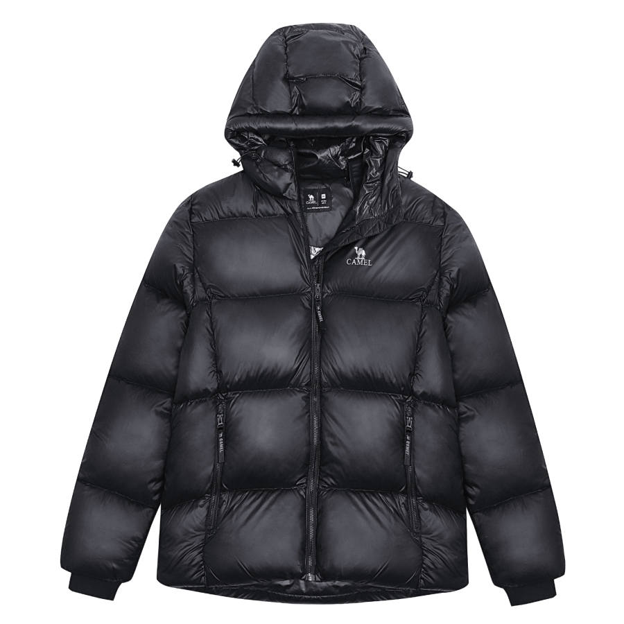 CAMEL CAMEL Black Logo Collection Down Jackets Unisex Black Hooded Thickened Other