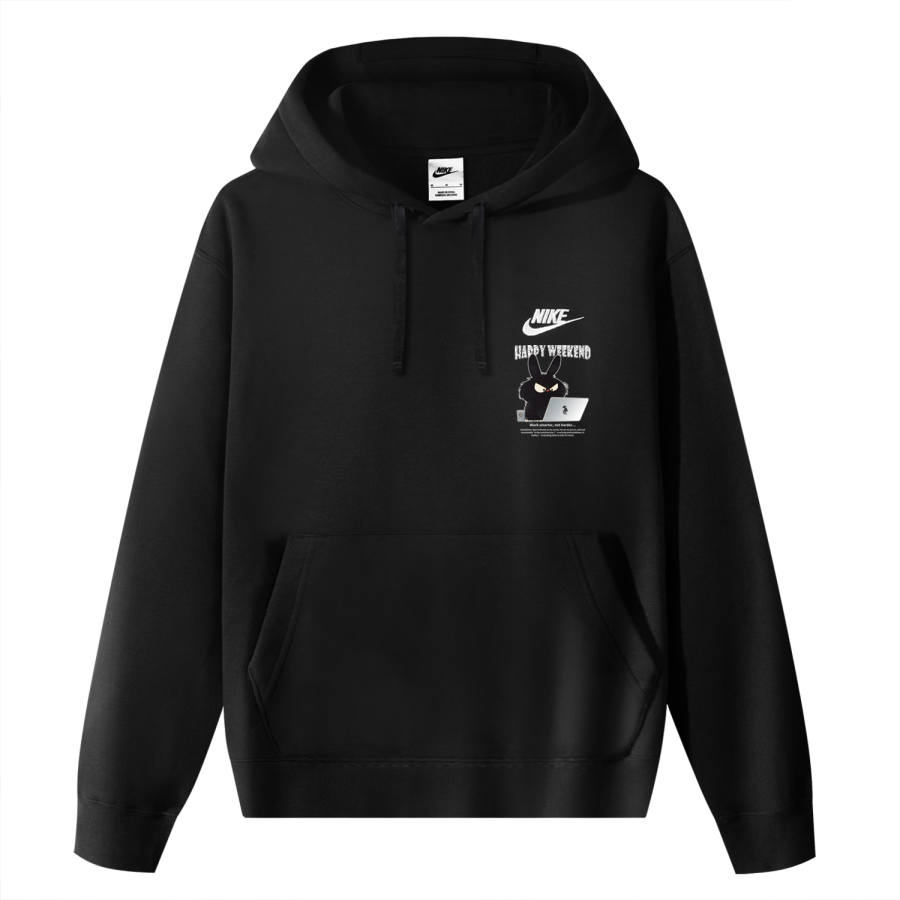 Nike Nike Sportswear Club Fleece Overtime Bunny Thermal Pullover Fleece Lined Hooded Sports Sweatshirt Unisex Black