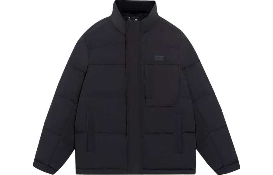 Li-Ning Li Ning Sports Life Collection Down Jackets Men's Black Stand Collar Moderate Down Jacket