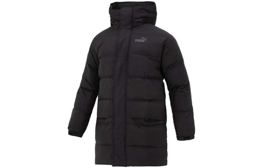 PUMA PUMA Down Jackets Unisex Black Hooded Moderate Quilted Down Jacket