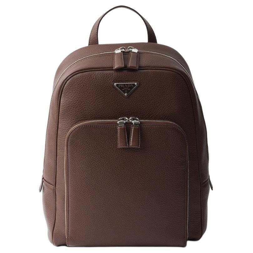 PRADA PRADA Calfskin Backpack Men's Umber