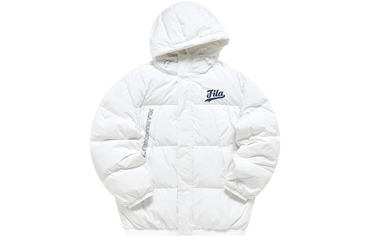 FILA FUSION Down Jackets Men's Standard White Hooded Moderate