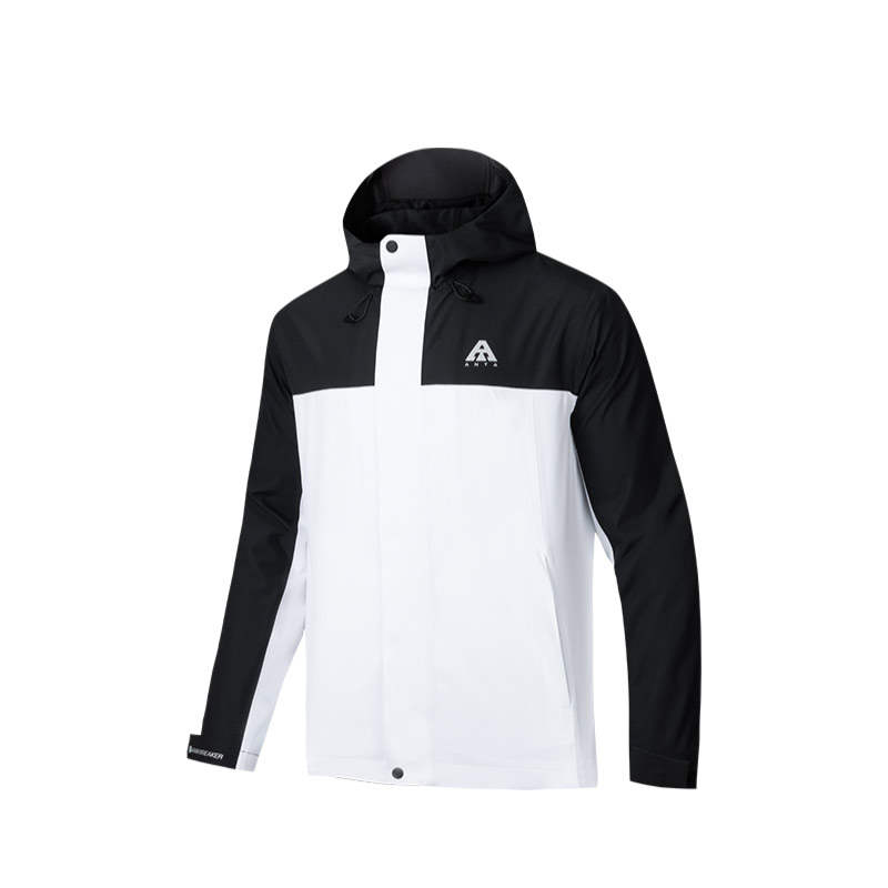 Anta Hiking Commute Windbreaker Jacket Men's Black White