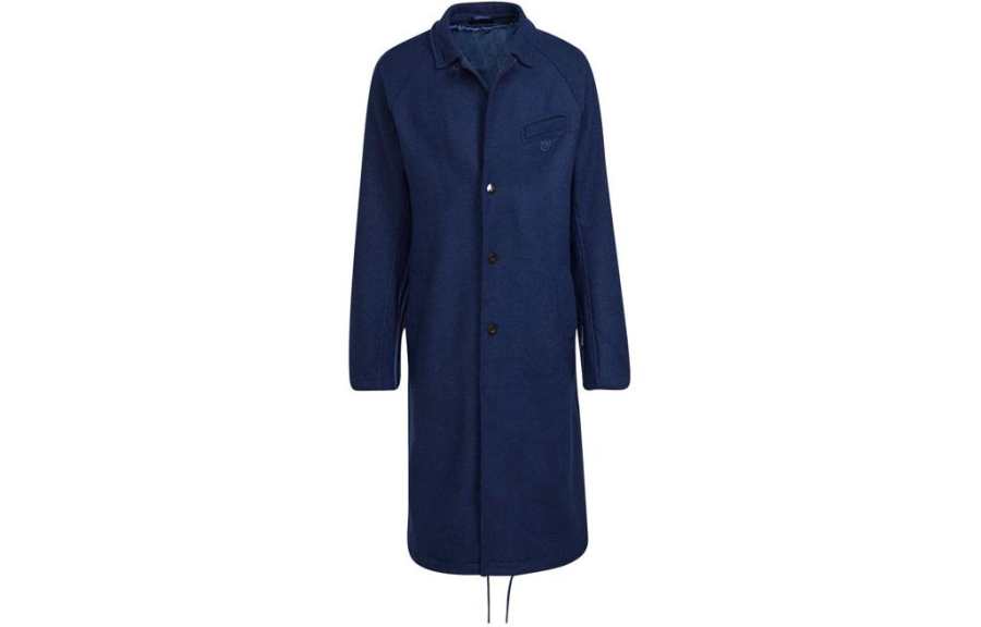 Adidas Adidas Coats Unisex Blue Lapel Moderate Straight Fit