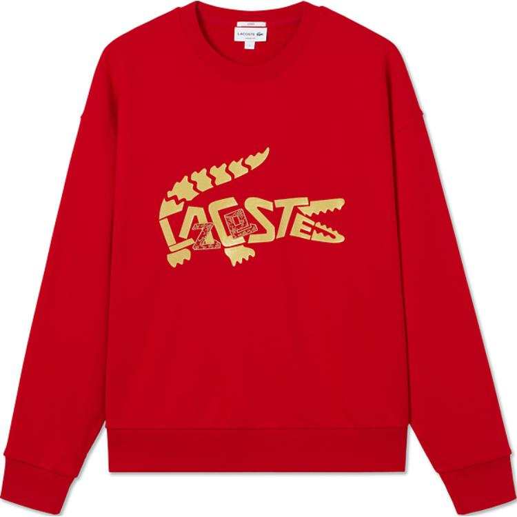 LACOSTE Blessing Snake Spring Festival Collection Sweatshirts Unisex 240/Red Crew Neck Moderate Regular