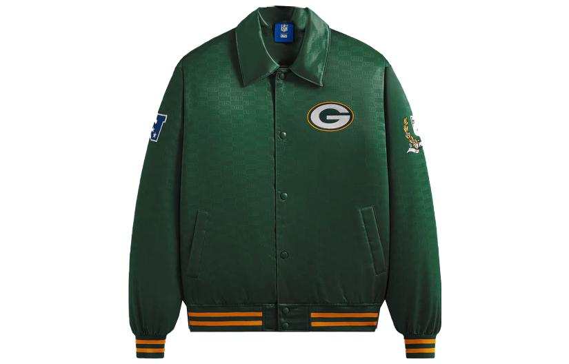 KITH KITH For The NFL Packers Satin Bomber Jacket