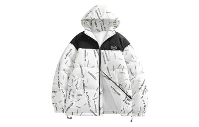ALORGEEK Puffer Jackets Unisex Hooded Thickened Padded Puffer Jacket