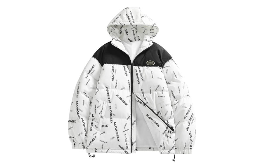 ALORGEEK Puffer Jackets Unisex Hooded Thickened Padded Puffer Jacket