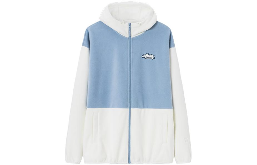 Anta Life Collection Velvet feel Coat Unisex Blue Gray/Vanilla White