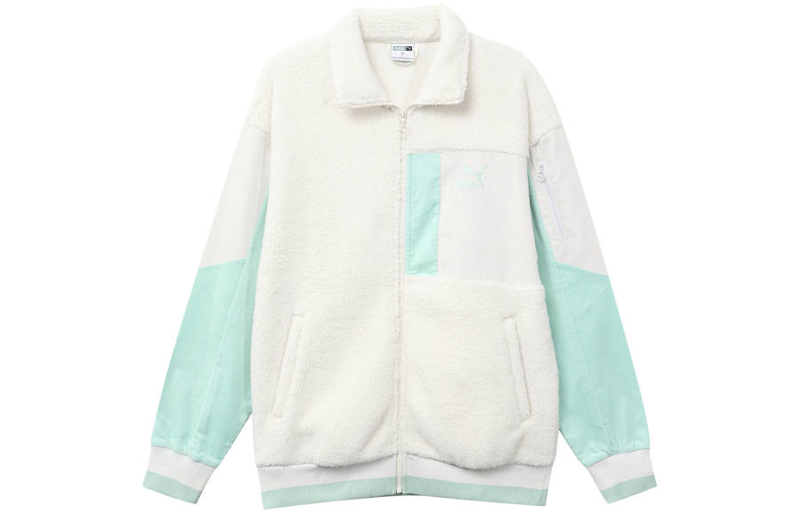 PUMA Velvet Jackets Men's White Stand Collar Moderate