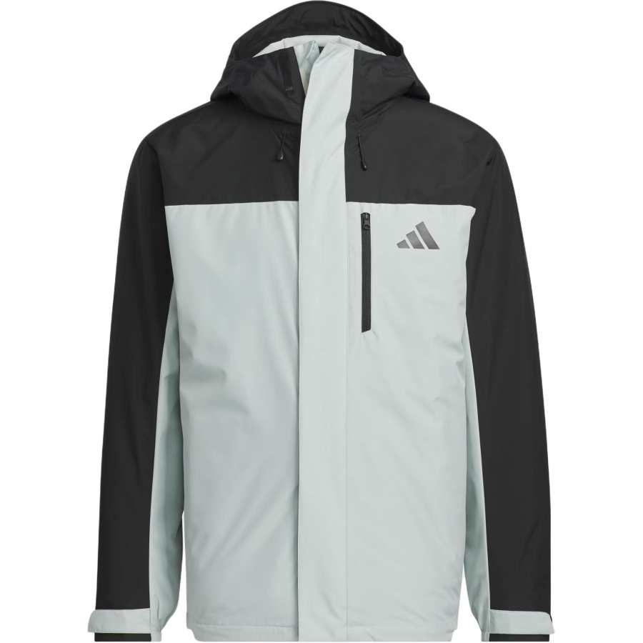 Adidas Adidas THREE IN ONE 3 in 1 Water Repellent Fleece Lined Casual Hooded Comfortable Jackets & Coats Unisex Texture Gray