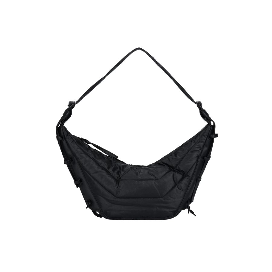 Lemaire Cotton One Shoulder Handbag Small Unisex Gray Black