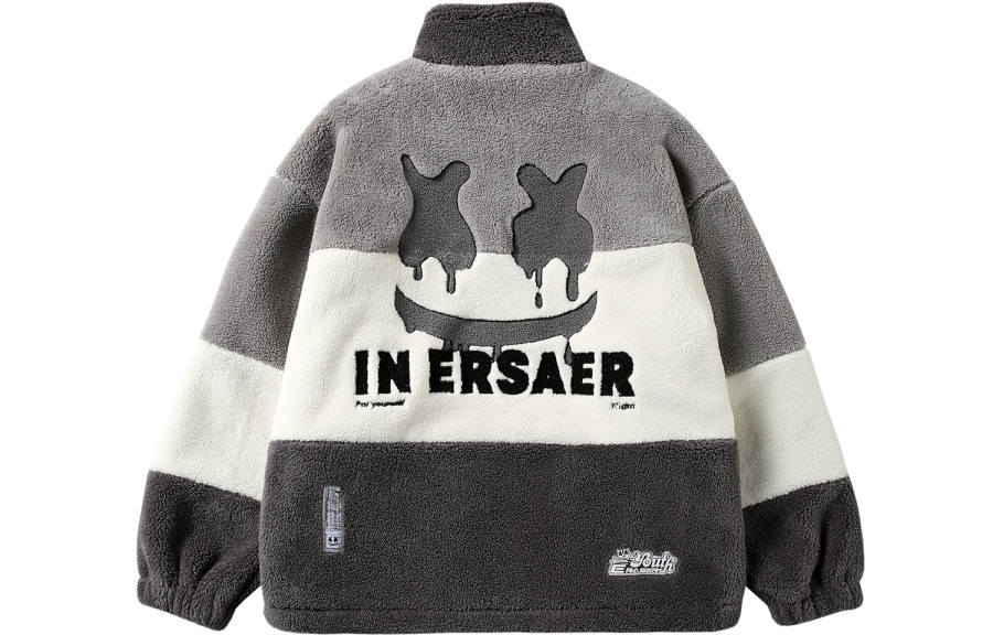 ER ER Velvet Jackets Unisex Stand Collar Thickened