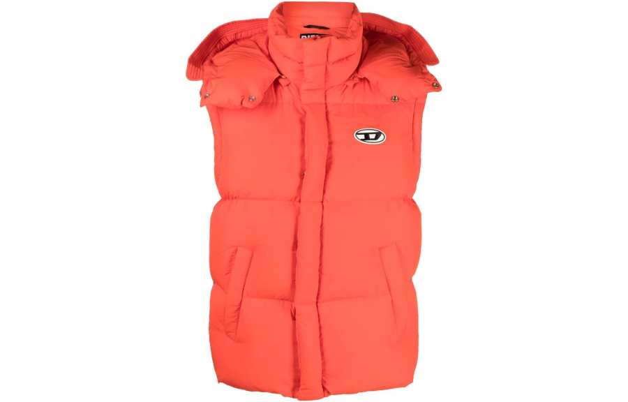 DIESEL DIESEL Down Vests Unisex Orange Thickened