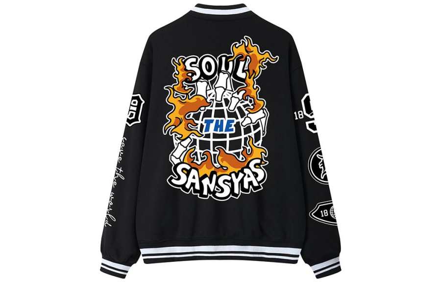 SANSYAS Baseball Jerseys Unisex Baseball Collar Moderate Straight Fit