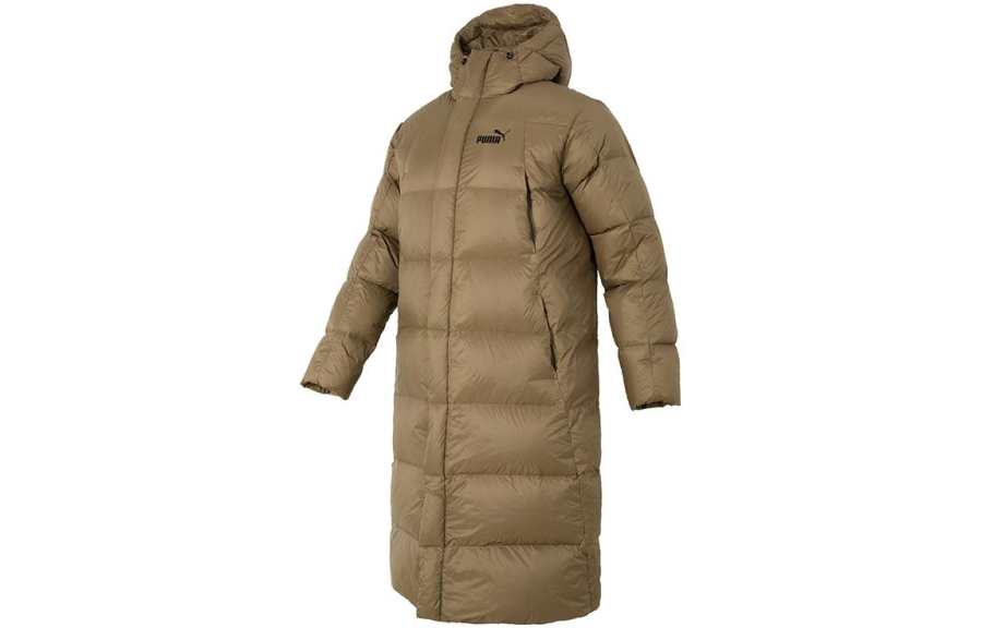 PUMA PUMA Down Jackets Men's Brown Hooded Moderate Down Coat