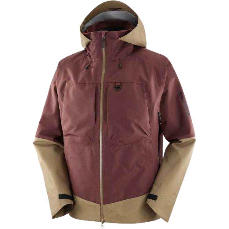 SALOMON OUTLINE FW24 Breathable, Abrasion Resistant, Waterproof, And Windproof Windbreaker Jacket Unisex Red Brown