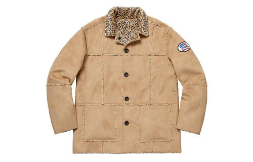 Supreme Supreme Reversible Faux Suede Leopard Coat