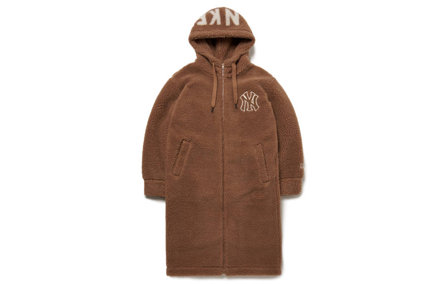 MLB New York Yankees Velvet Jackets Unisex Dark Beige Hooded Moderate