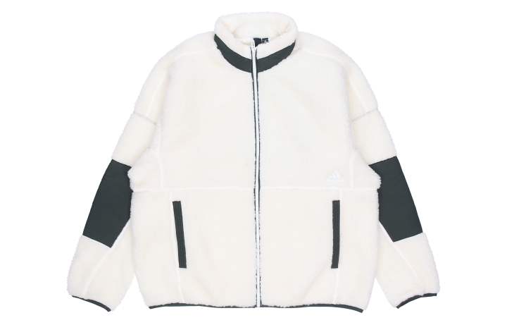 Adidas Adidas Velvet Jackets Men's White Stand Collar Thickened