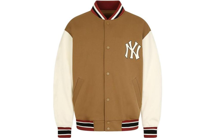 MLB MLB Baseball Jerseys Men's Tan Baseball Collar Moderate Straight Fit