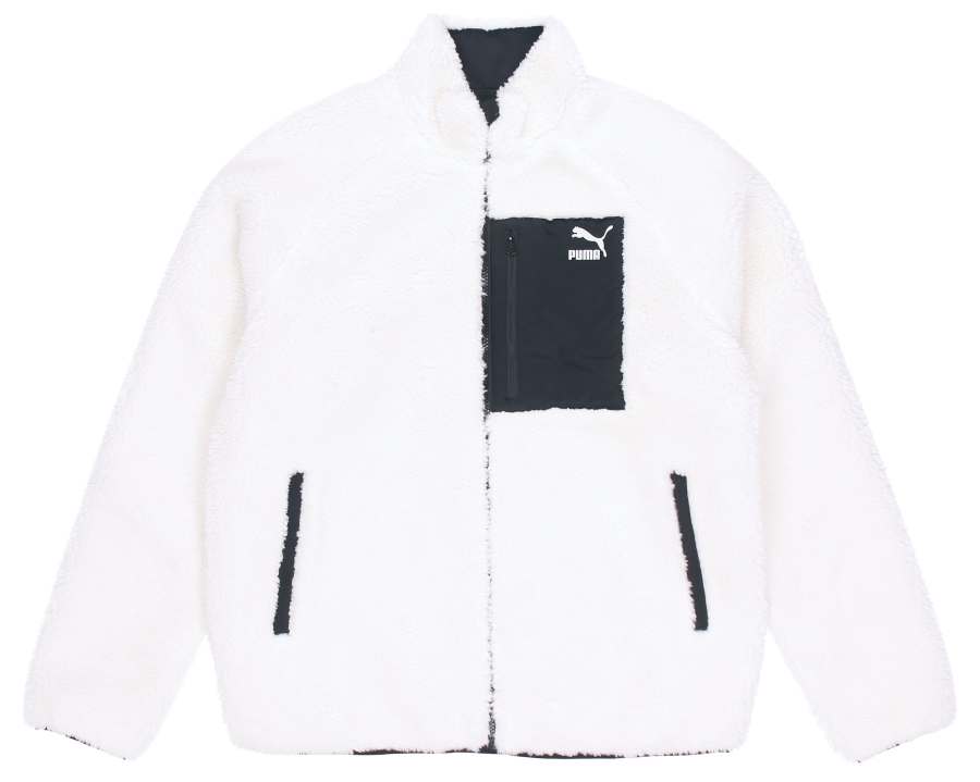 PUMA T7 Velvet Jackets Men's White Stand Collar Thickened