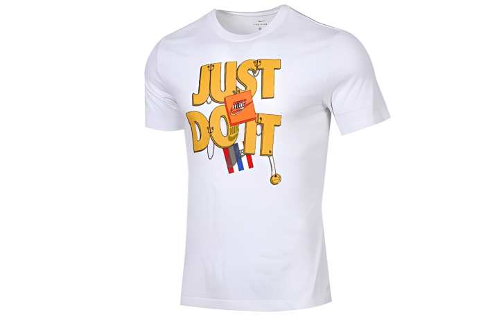 Nike Nike Dri Fit T Shirts Men's White Crew Neck Moderate Straight Fit