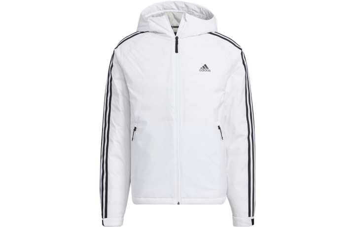 Adidas Adidas Down Jackets Men's White Hooded Moderate Quilted Down Jacket