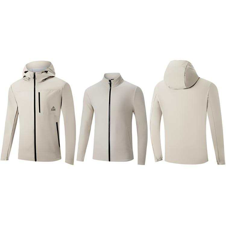 361° Three in One Fleece Hooded Long Sleeved Water repellent Windbreaker Jacket Unisex Laurel Leaf Gray Green