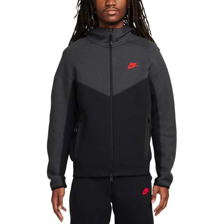 Nike Nike Sportswear Tech Fleece Jacket Men's Black/Dark Smoke Gray/Light Red