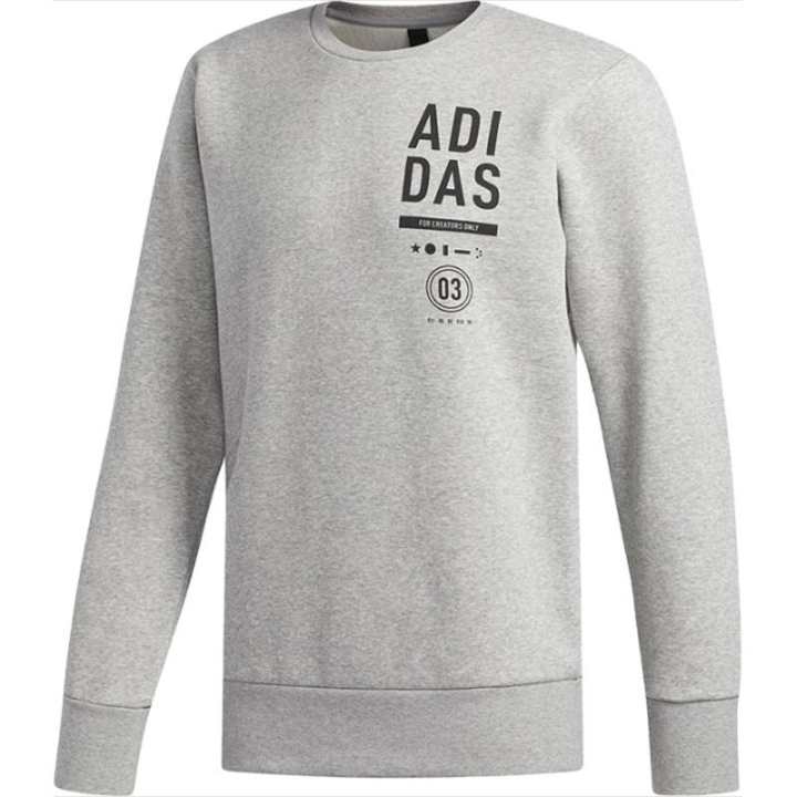 Adidas Adidas Sweatshirts Men's Gray Crew Neck Moderate Regular
