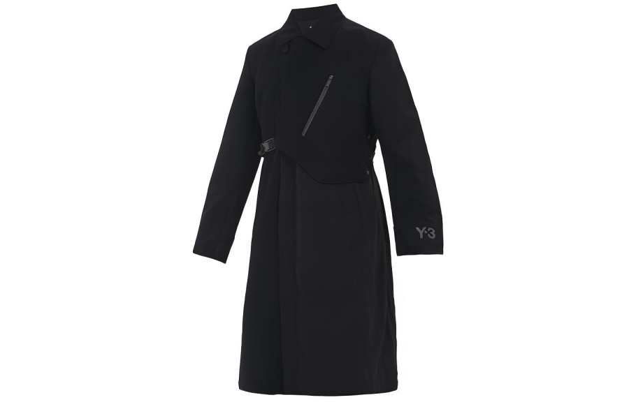 Y-3 Y 3 Coats Men's Black Lapel Moderate