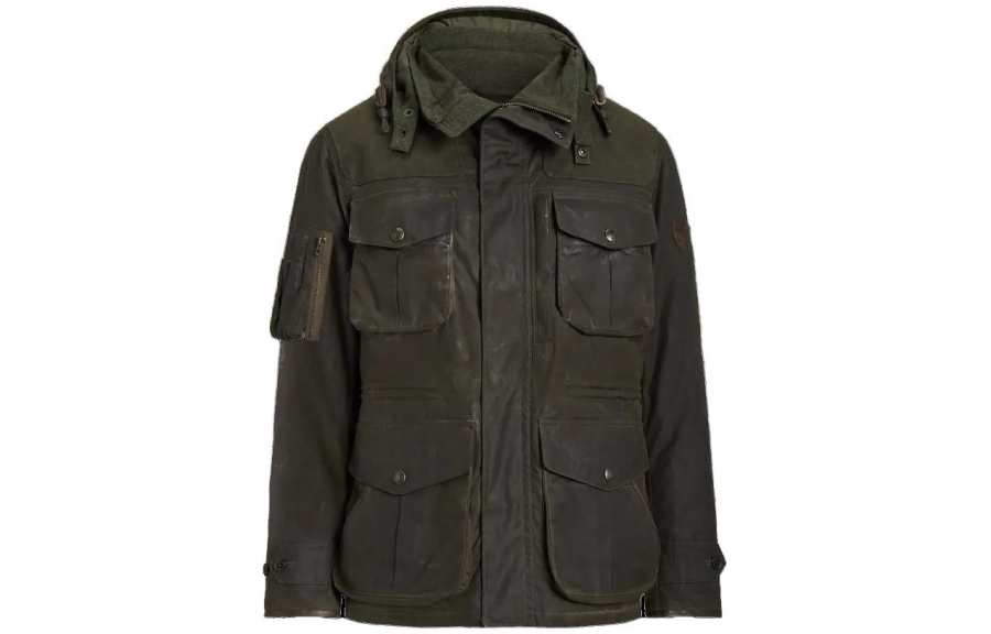 Polo Ralph Lauren Down Jackets Men's Olive Green Hooded Moderate Other