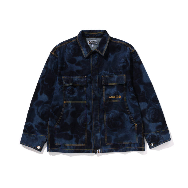 A BATHING APE A BATHING APE Floral Camo Jacquard 13Oz Denim Work Jacket
