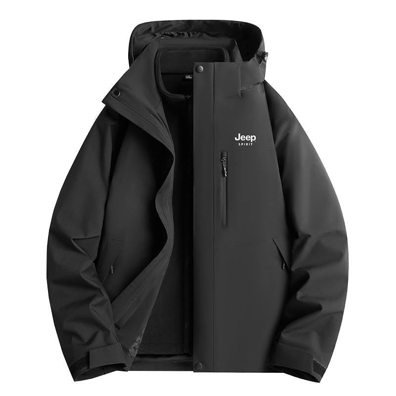 JEEP SPIRIT Outdoor Hiking For Urban Living/Travel/Commuting Waterproof And Windproof To Keep Warm Windbreaker Jacket