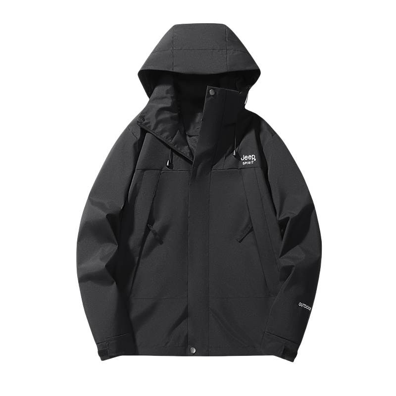 JEEP SPIRIT Outdoor Hiking Windproof, Abrasion Resistant, Water Repellent, Cold Resistant, Rainproof Windbreaker Jacket